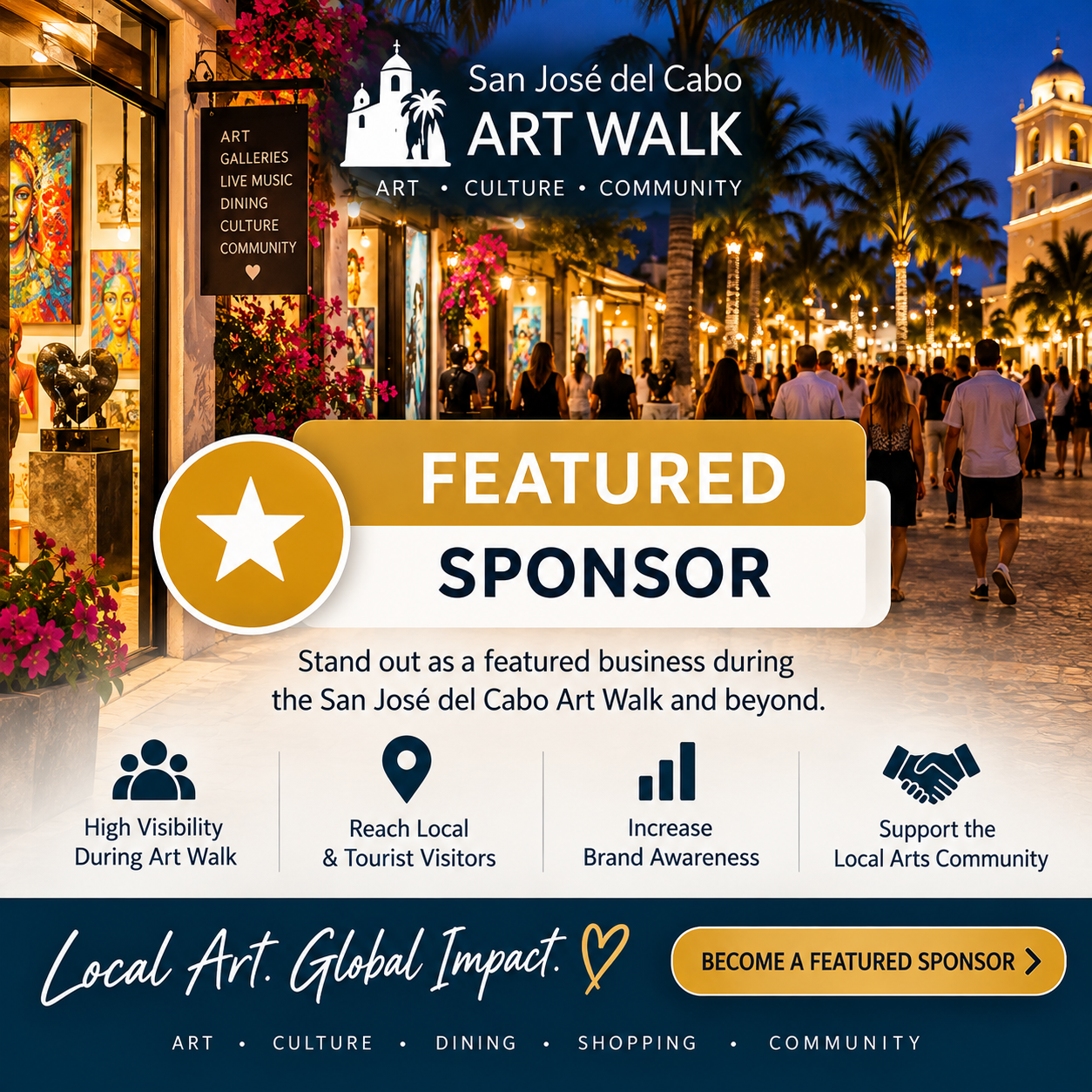 Featured Sponsor advertising package for San José del Cabo Art Walk