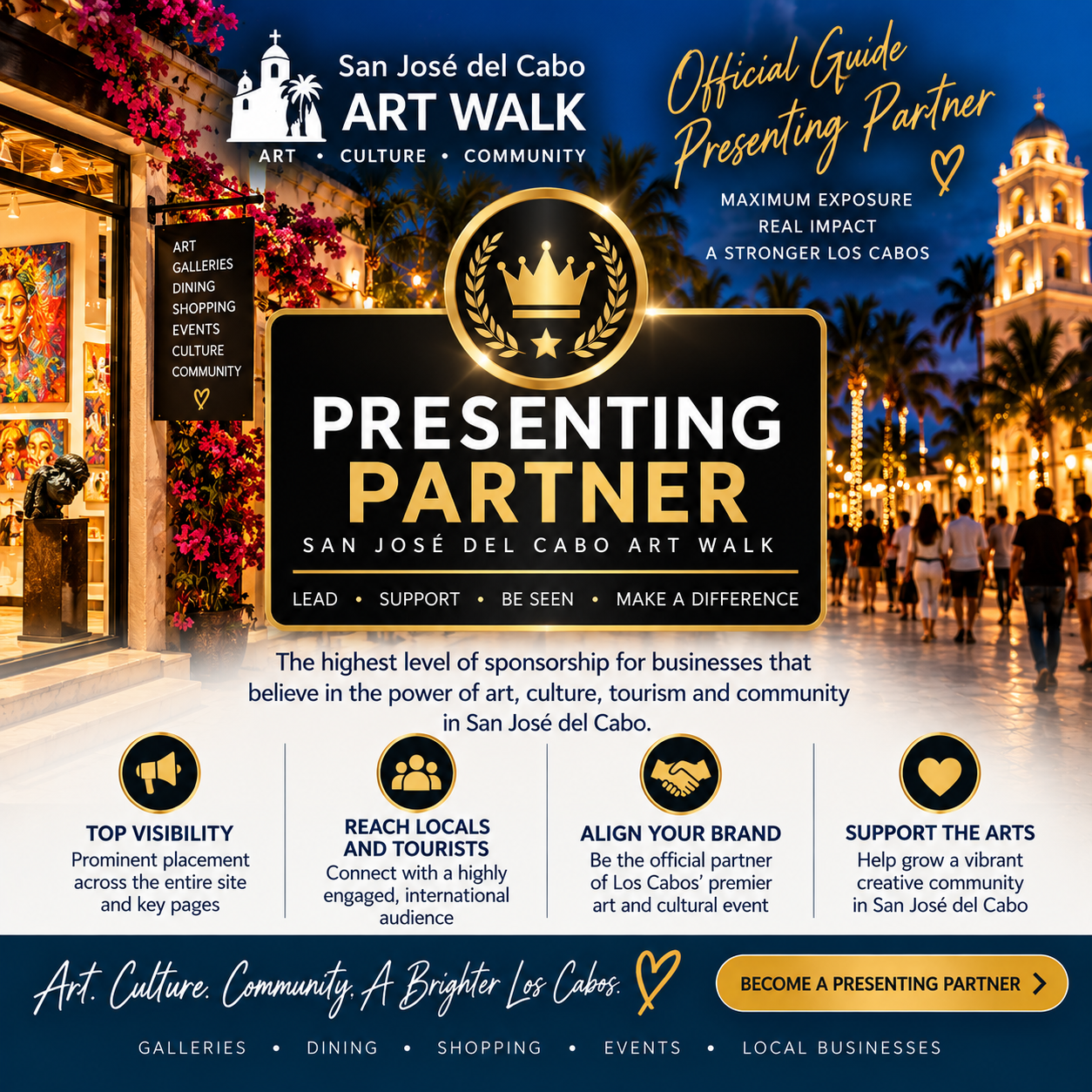 Presenting Partner top-tier sponsorship package on SanJoseArtWalk.com